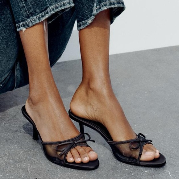 Zara mesh and bow sandals size37 - Picture 7 of 7